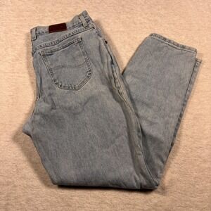 Lee Original Jeans Light Wash Denim Straight Leg Casual Pants Women Size 16